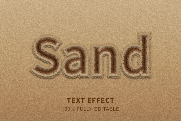 Sand beach style text effect, editable text