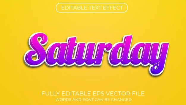 Saturday text effect