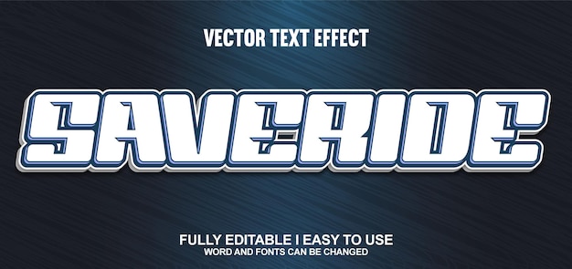 Saveride Fully Editable 3D Vector Text Effect