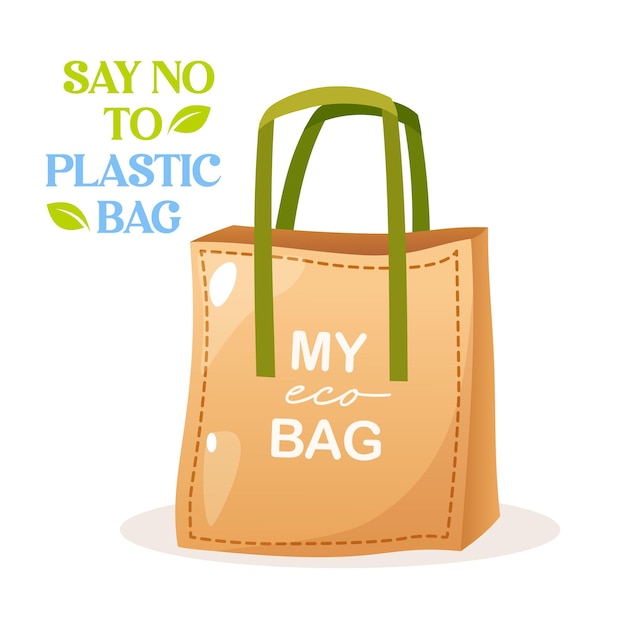 Say no to plastic bags Concept of global ecological problem