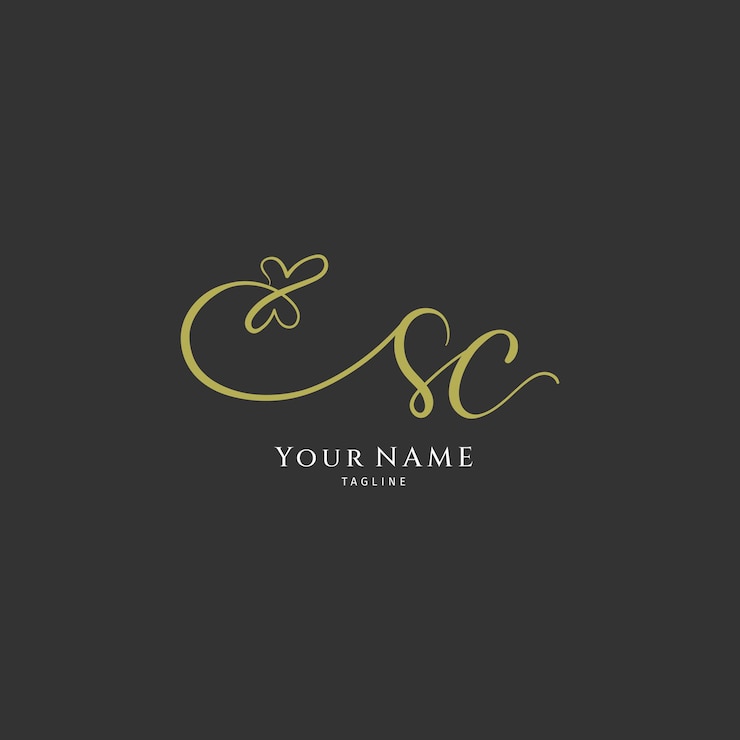 Vektör sc initial handwriting logo with butterfly monogram letter signature vector