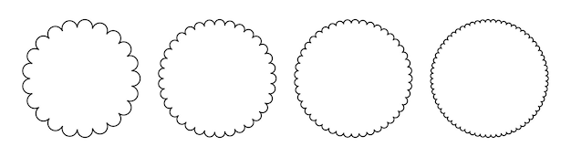 Scallop frames are round Outline of circle different sized lace edges of element borders