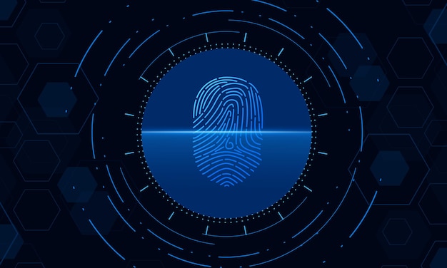 scan fingerprint, Cyber security and password control through fingerprints, access with biometrics i
