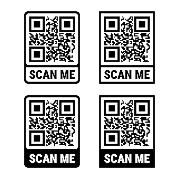 scan me frame set qr code mockup mobile payment and identity
