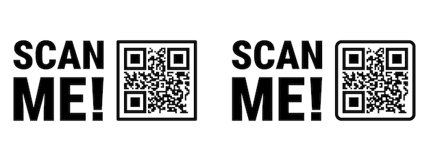 Scan me frame set Qr code mockup Mobile payment and identity