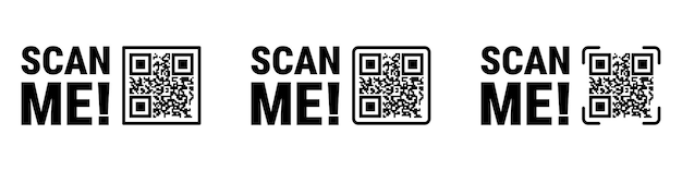 scan me frame set qr code mockup mobile payment and identity