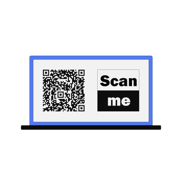 Scan me icon with laptop Symbol or emblem