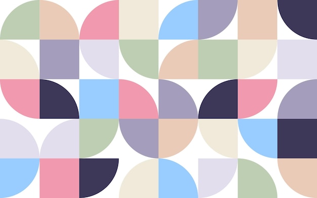 scandinavian abstract color swiss geometric shape seamless pattern rectangles squares circles clean