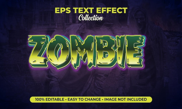 Scared zombie text effect