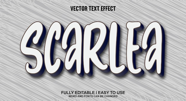 Scarlea Fully Editable 3D Vector Text Effect