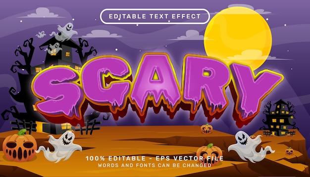 scary 3d text effect and editable text effect