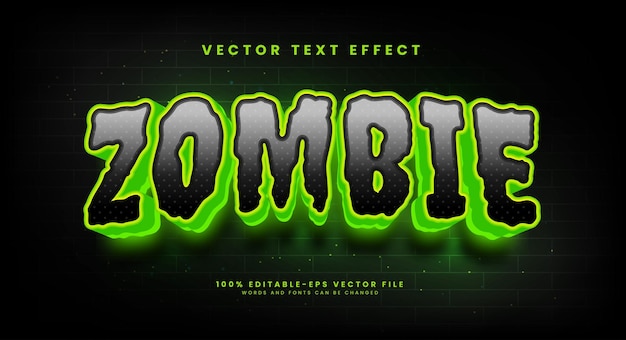 Scary zombie 3d editable vector text effect