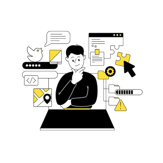 scenes with men taking part in business activities business account manager puzzle social network