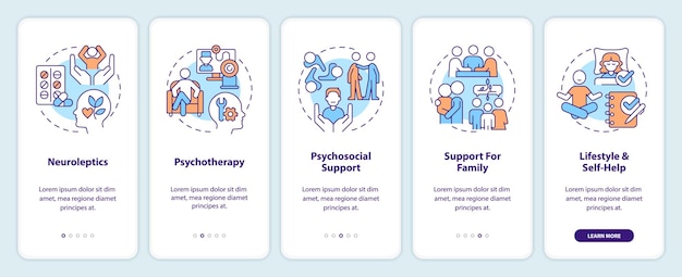Schizophrenia treatment onboarding mobile app screen