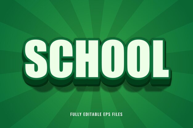 School 3D editable text effect