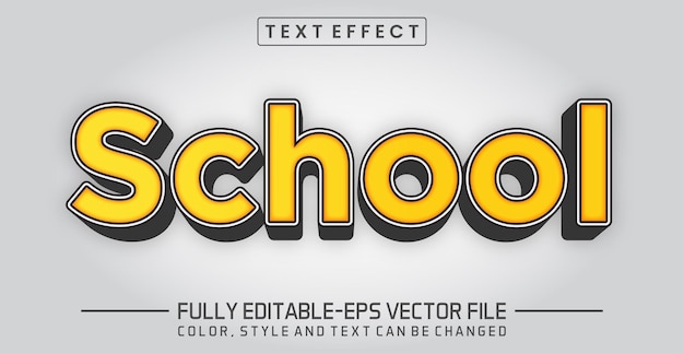 School text effect editable style text effect