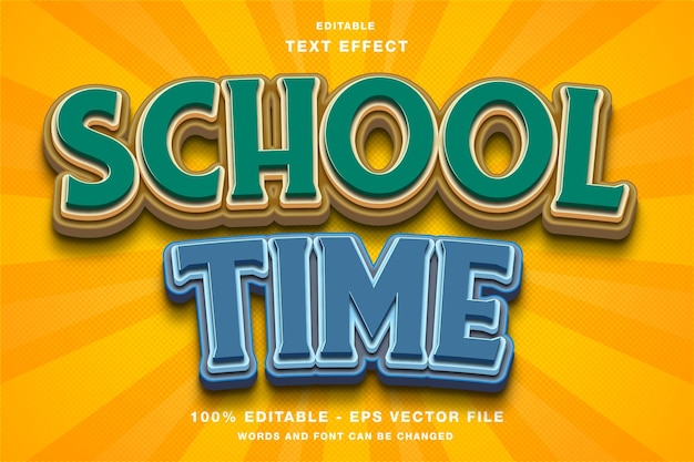 school time text effect