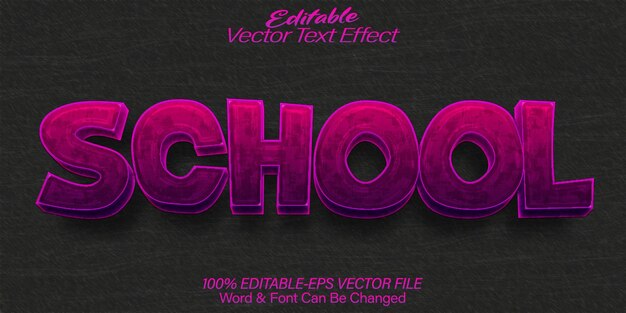 School Vector Text Effect Editable Alphabet Student Teacher Study Book