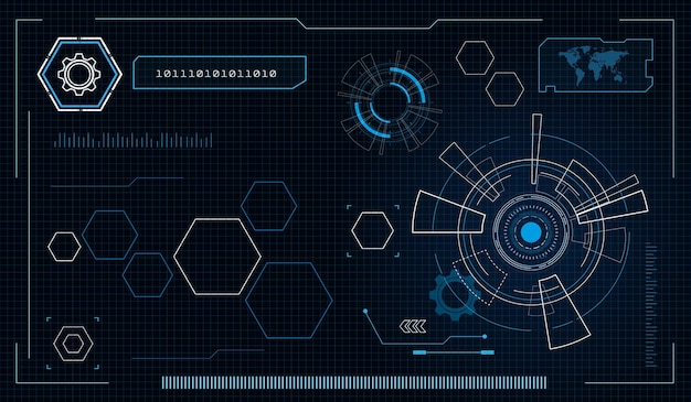 sci fi futuristic user interface hud technology abstract background  vector illustration