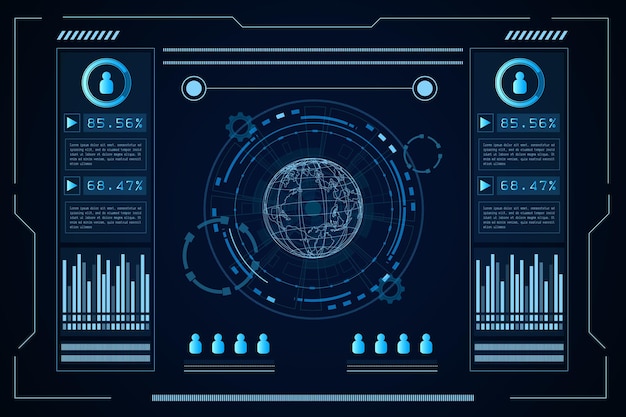 sci fi futuristic user interface hud technology abstract background vector illustration