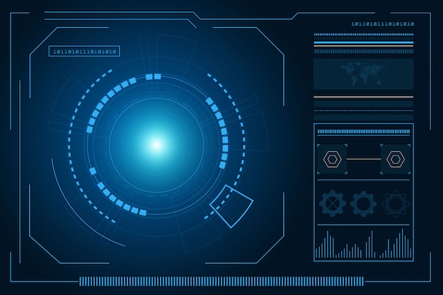 sci fi futuristic user interface, hud, technology abstract background