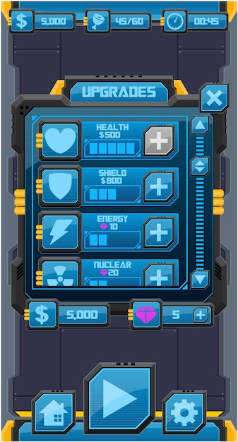 Sci Fi Techno Video Game Graphical User Interface