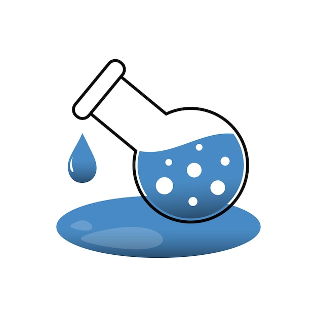 Science experiment concept icon of chemical flask laboratory Vector illustration