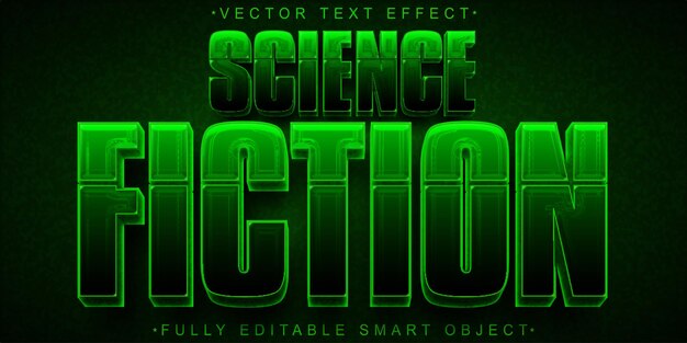 Science Fiction Green Shiny Vector Fully Editable Smart Object Text Effect