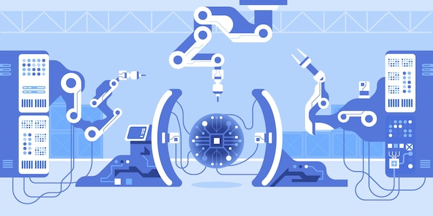 science research laboratory interior with robotic technology