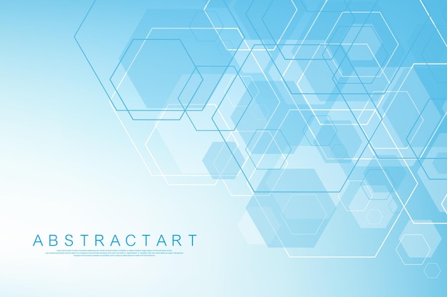 Scientific molecule background for medicine, science, technology, chemistry. Science template wallpaper or banner with a DNA molecules. Dynamic wave flow. Molecular vector illustration.