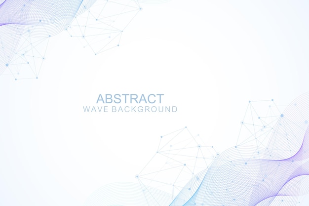 scientific molecule background for medicine, science, technology, chemistry. wallpaper or banner with a dna molecules. vector geometric dynamic illustration.