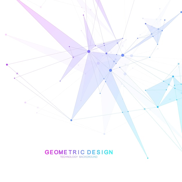 Scientific molecule background for medicine, science, technology, chemistry. Wallpaper or banner with a DNA molecules. Vector geometric dynamic illustration.