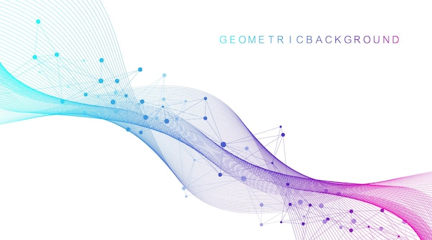 scientific vector illustration genetic engineering and gene manipulation concept. dna helix, dna strand, molecule or atom, neurons. abstract structure for science or medical background. wave flow.