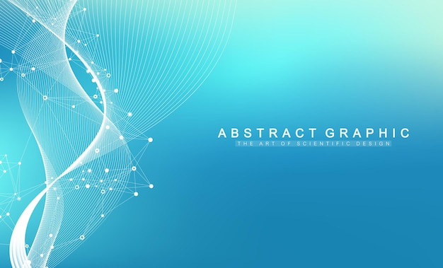Scientific vector illustration with molecules or atom for Science or medical background