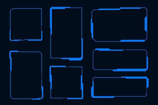 scifi elements hud screen futuristic digital interface contol panel blue frame technology