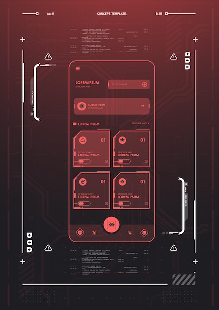 Scifi futuristic hud dashboard display virtual reality technology screen Game ui screen Abstract digital technology UI UX Futuristic HUD FUI Virtual Interface