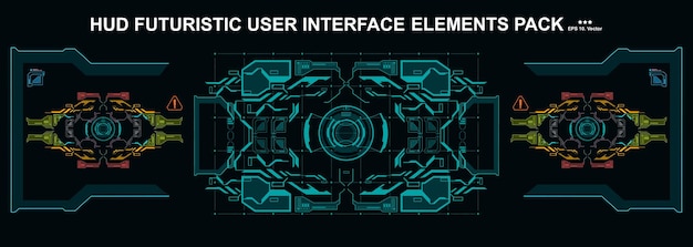 Scifi futuristic hud dashboard display virtual reality technology screen HUD interface elements