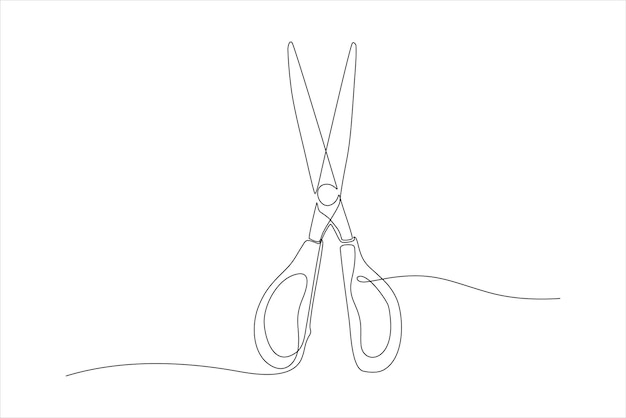 scissors continuous line vector illustration design