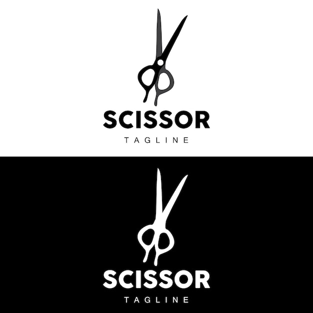 scissors logo cutting tools vector barbershop razor scissors simple design illustration template icon
