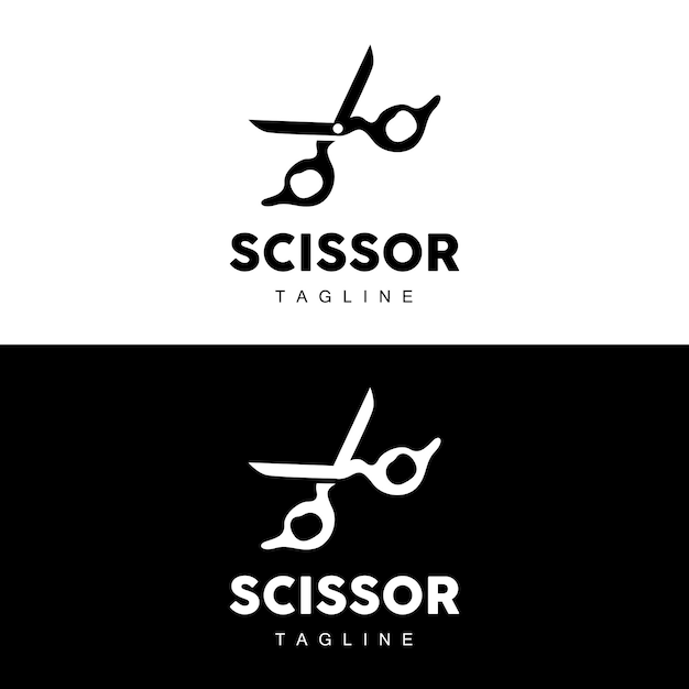 scissors logo cutting tools vector barbershop razor scissors simple design illustration template icon