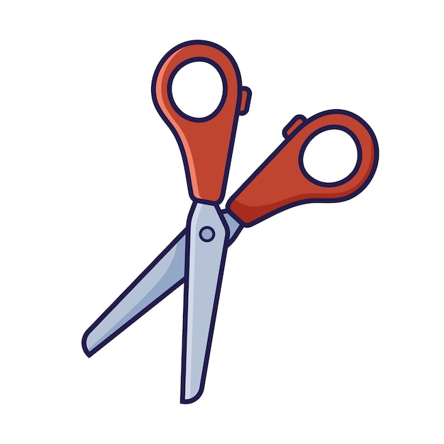 Scissors Vector illustration of office stationery equipment tool in flat cartoon style