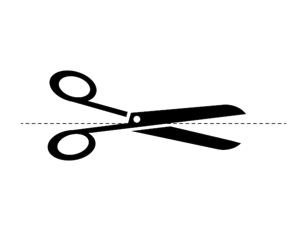 scissors vector with cut line
