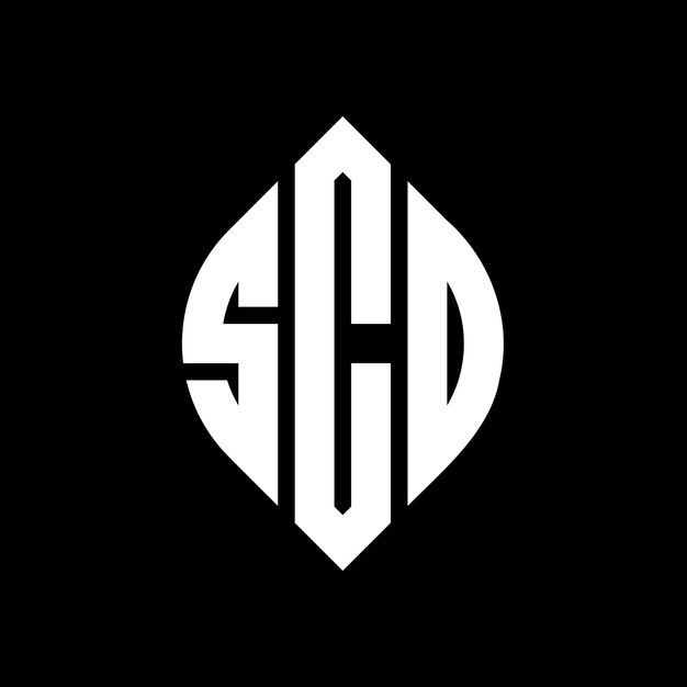 SCO circle letter logo design with circle and ellipse shape SCO ellipse letters with typographic style The three initials form a circle logo SCO Circle Emblem Abstract Monogram Letter Mark Vector