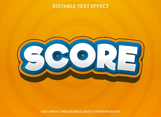 score editable text effect template use for business logo and brand