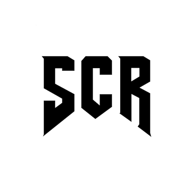 SCR letter logo design for technology company SCR logo design black and white color combination SCR logo SCR vector SCR design SCR icon SCR alphabet SCR typography logo design