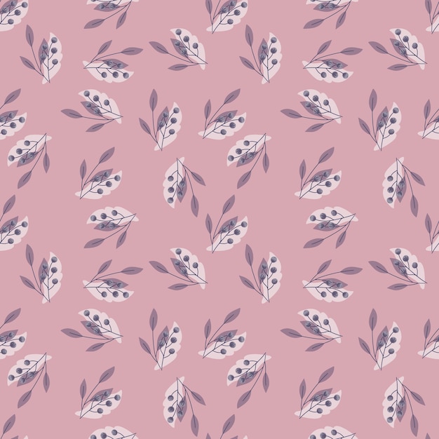 scrapbook seamless pattern with random little rowan berries shapes
