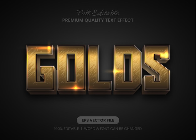 Scratched Gold Metal Editable Text Effect Font Style