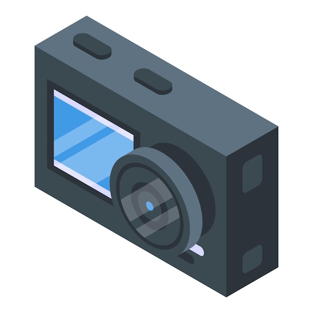 Screen action camera icon Isometric of screen action camera vector icon for web design isolated on white background