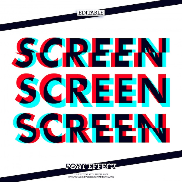 screen fashion text effect