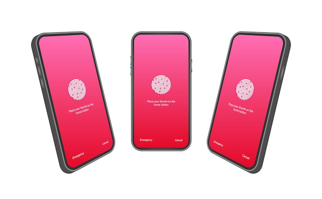 screen lock authentication password smartphone background template illustration of phone id